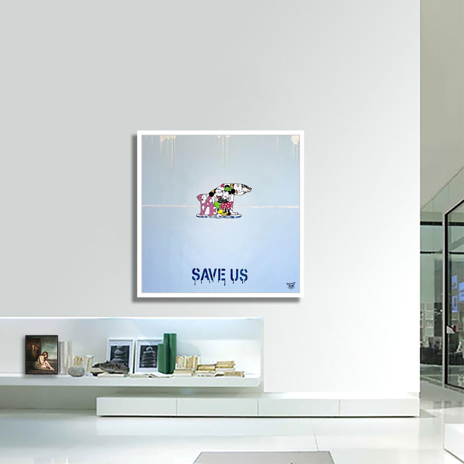 SAVE US, Painting, Acrylic on Canvas For Sale 2
