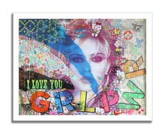 Scarlett Johansson in the shell, Painting, Acrylic on Canvas