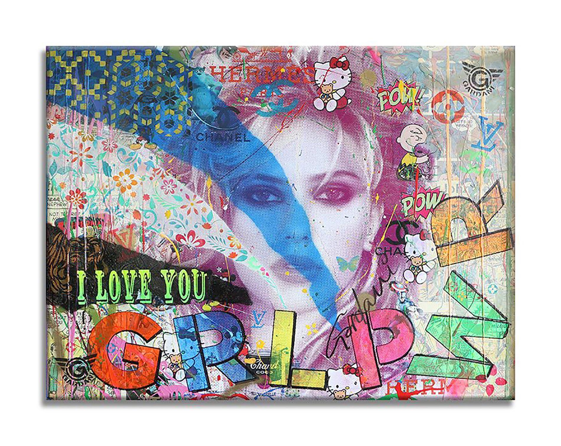 Scarlett Johansson in the shell, Painting, Acrylic on Canvas For Sale 4