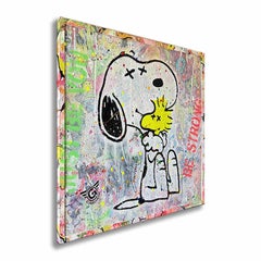 Snoopy un abbraccio per te" Pittura originale su tela, Pittura, Acrilico su Canva