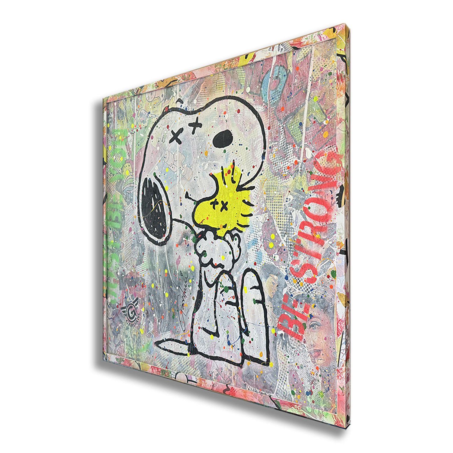 Snoopy a Hug for You â€“ Original Painting on canvas, Painting, Acrylic on Canva For Sale 3