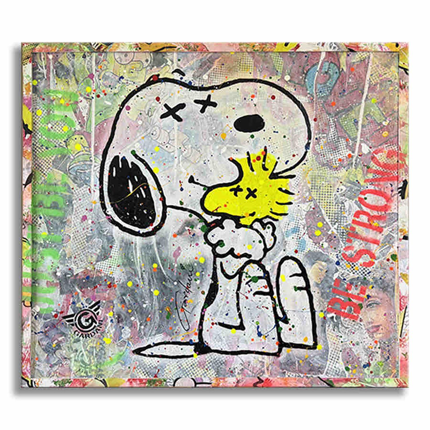 Snoopy a Hug for You â€“ Original Painting on canvas, Painting, Acrylic on Canva For Sale 4