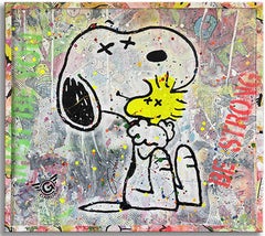 Snoopy un abrazo para ti - Pintura original sobre lienzo, Pintura, Acrílico en Canva