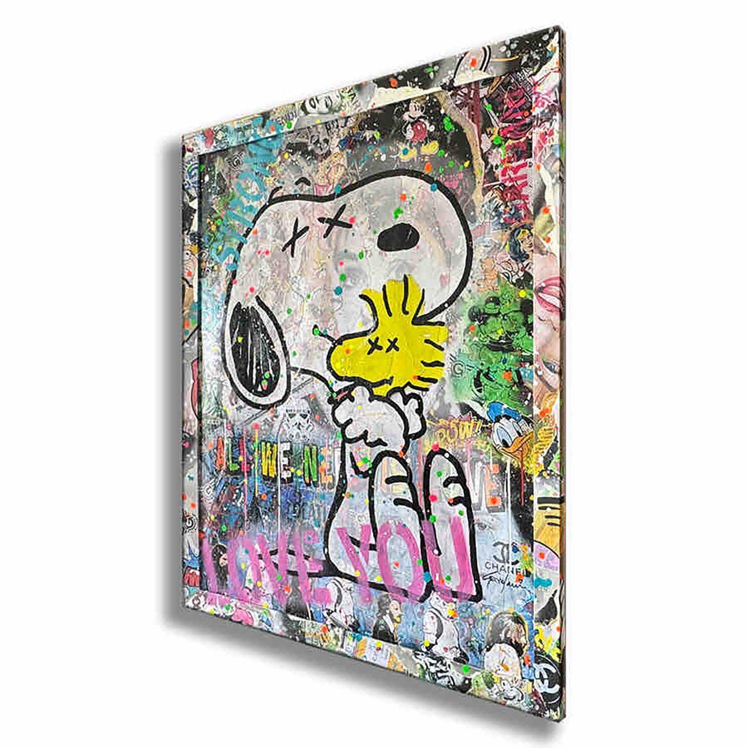 Snoopy Always be Friends, Gemälde, Acryl auf Leinwand (Pop-Art), Painting, von Gardani Art