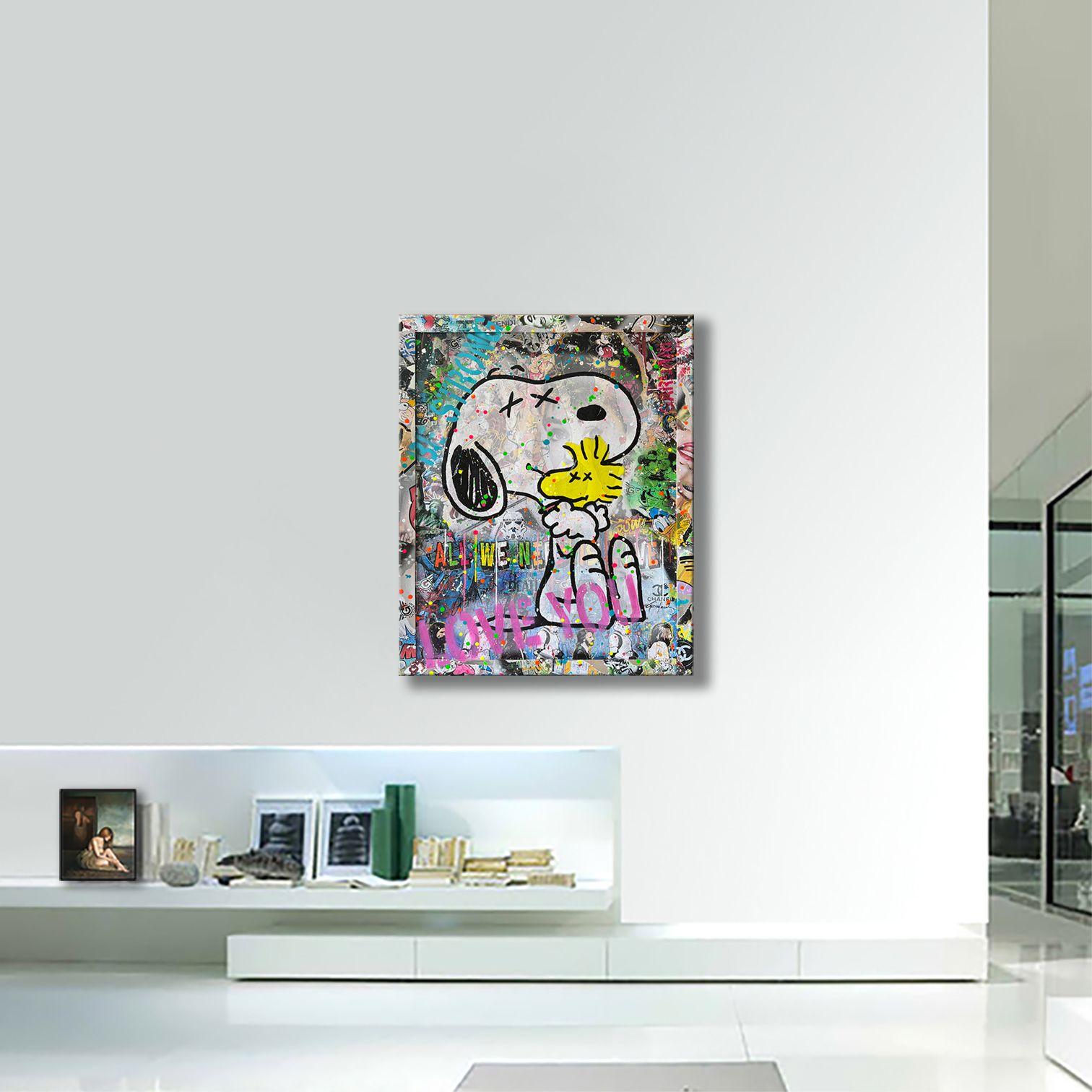 Snoopy Always be Friends, Gemälde, Acryl auf Leinwand im Angebot 1