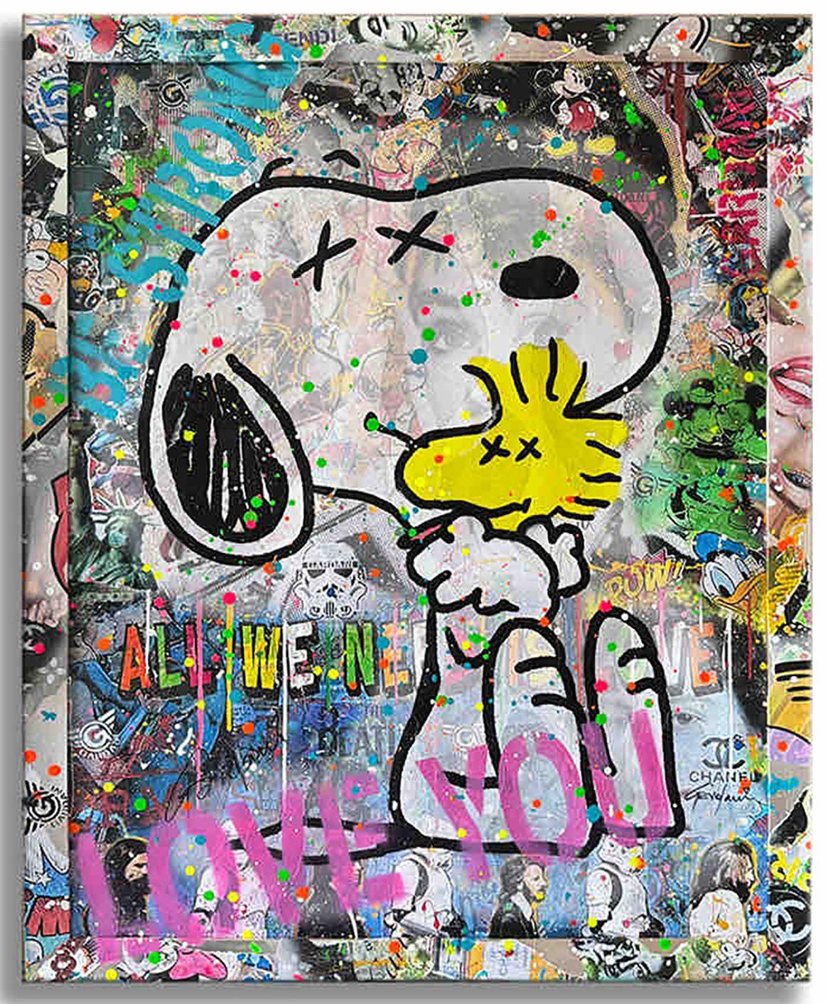 Snoopy Always be Friends, Gemälde, Acryl auf Leinwand
