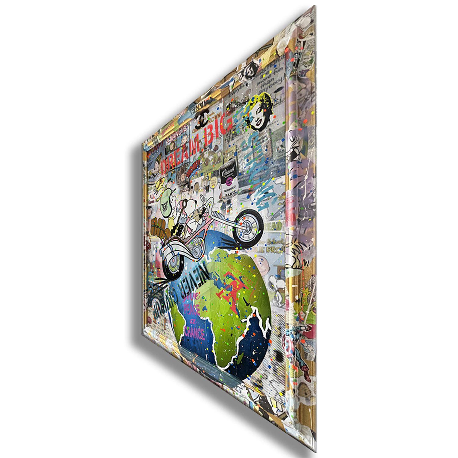 Snoopy Around the Worldâ€“ Original Painting on Canv, Painting, Acrylic on Canva For Sale 2