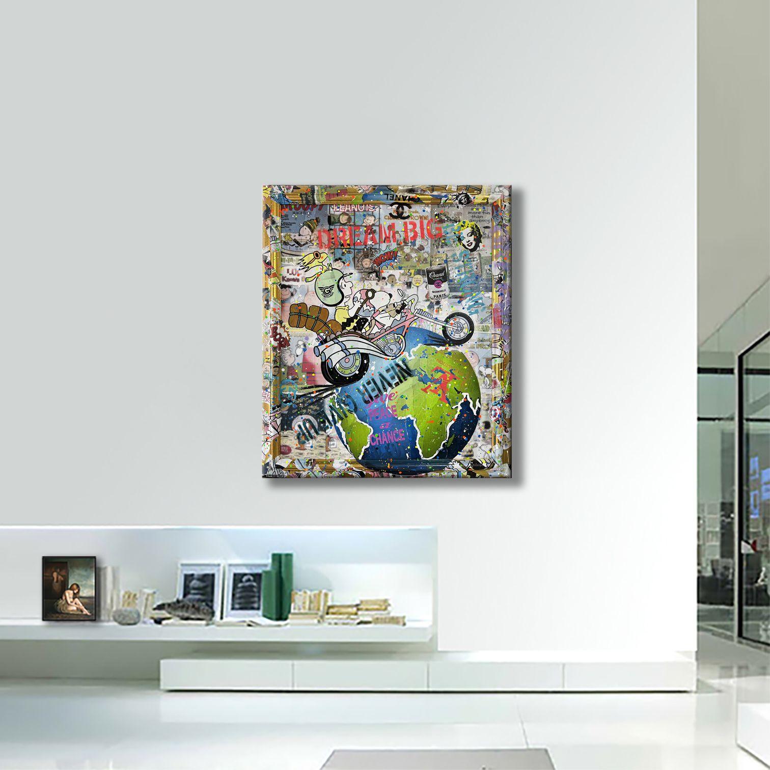 Snoopy Around the Worldâ€“ Original Painting on Canv, Painting, Acrylic on Canva For Sale 3