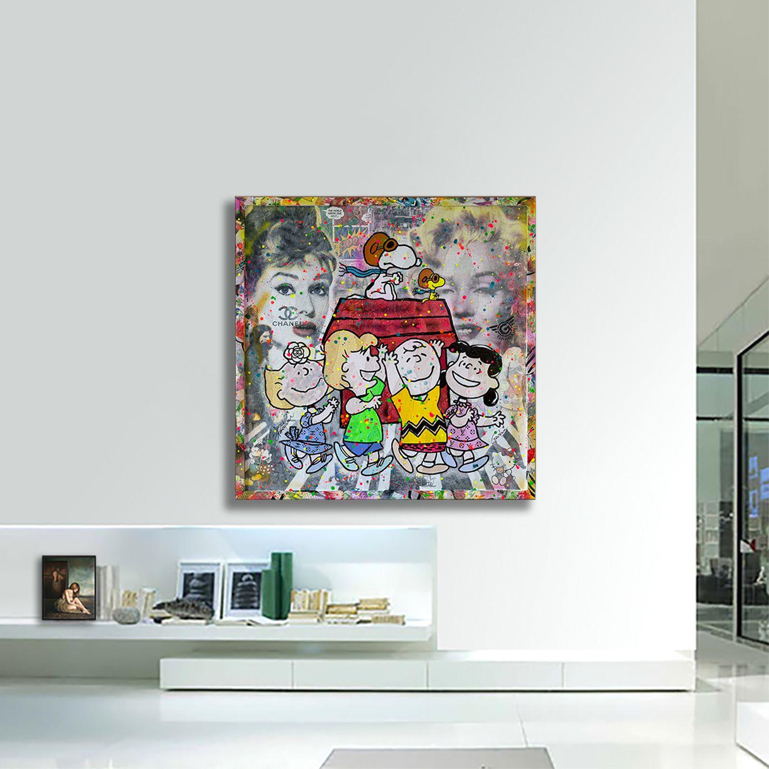 Snoopy fliegend, Gemälde, Acryl auf Leinwand im Angebot 1