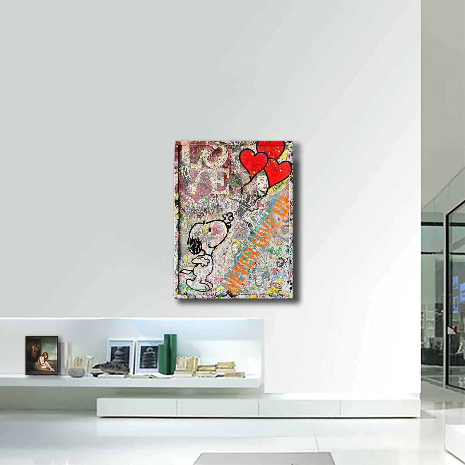 Snoopy Love, Gemälde, Acryl auf Leinwand im Angebot 1