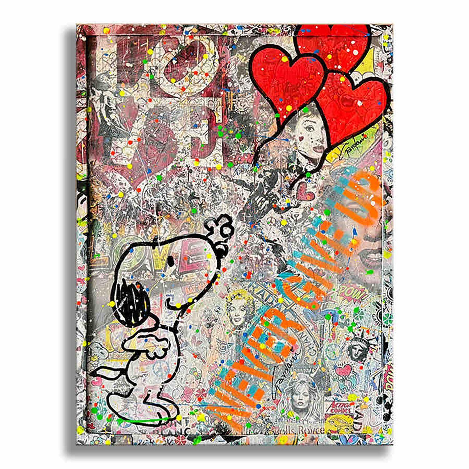Snoopy Love, Gemälde, Acryl auf Leinwand im Angebot 2