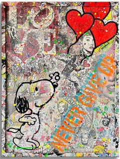 Snoopy Love, Painting, Acrylic on Canvas
