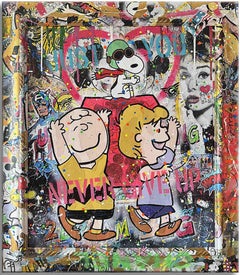 Snoopy Safe Driver, Painting, Acrylic on Canvas