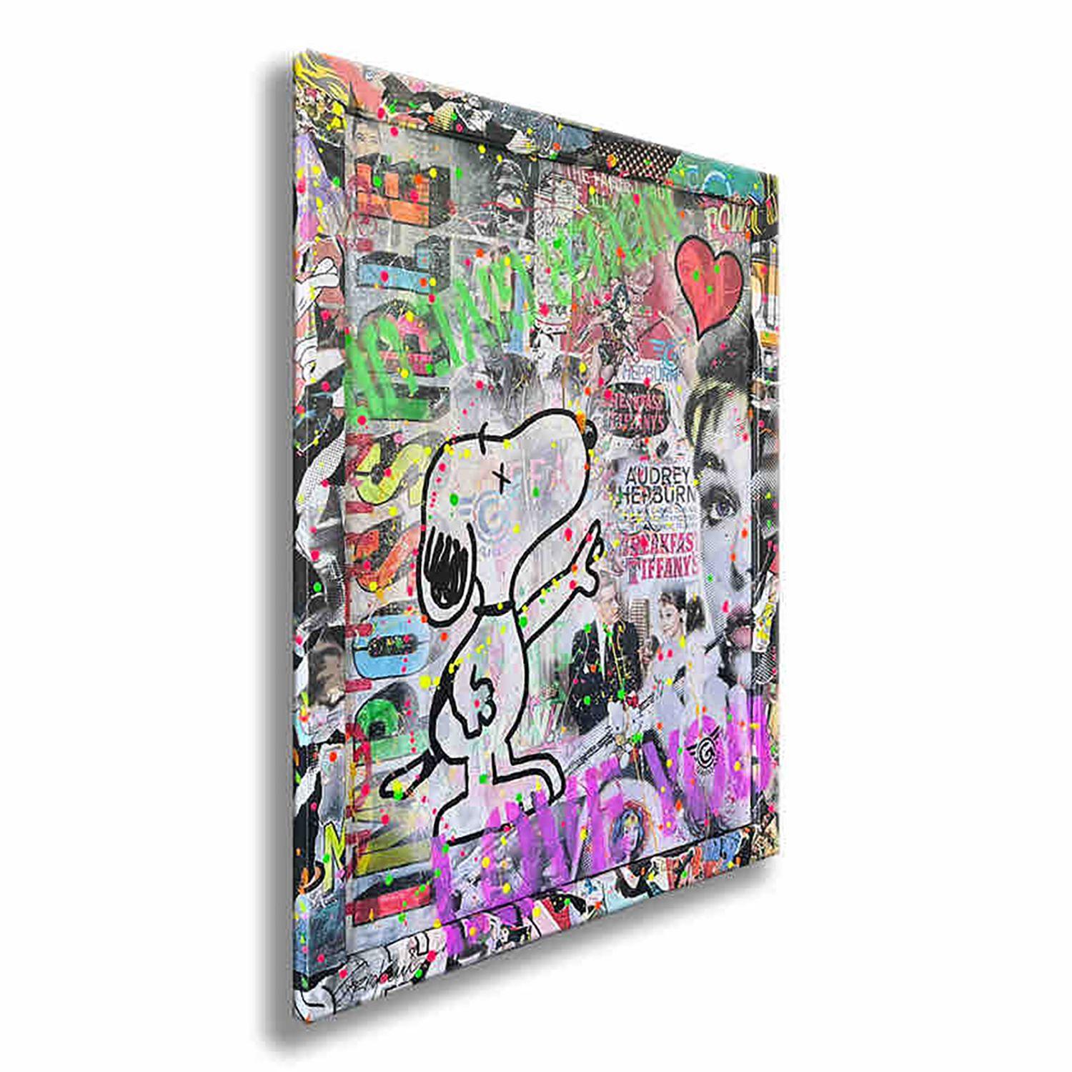 Pintura original Pop Art única en su género sobre lienzo de Gardani, firmada a mano por el Artista por delante y por detrás, viene con Certificado de Autenticidad oficial de Gardani con una secuencia única de billetes de dólar como número de