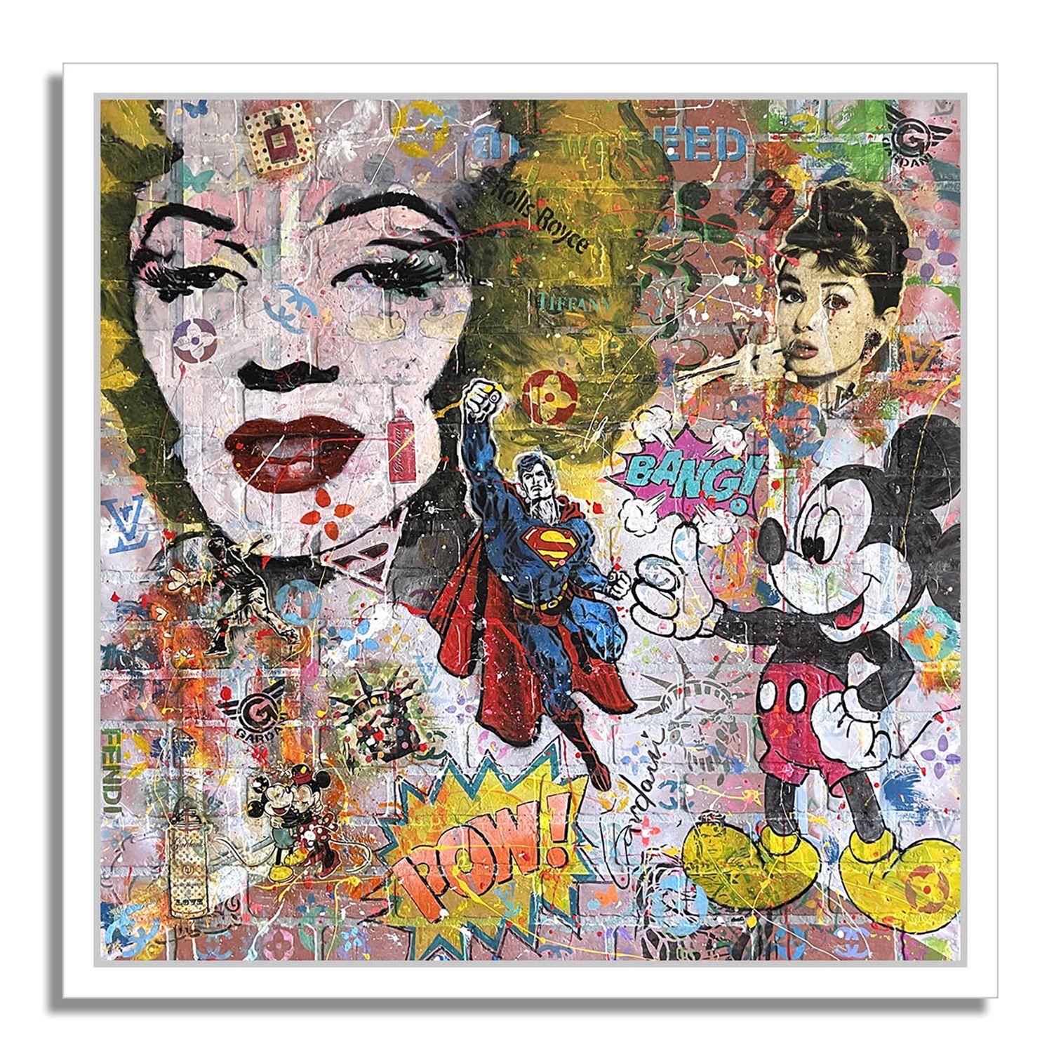 Super Tiffany, Gemälde, Acryl auf Holzplatte im Angebot 1