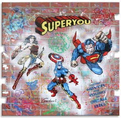 Super you, Painting, Acrylic on Wood Panel