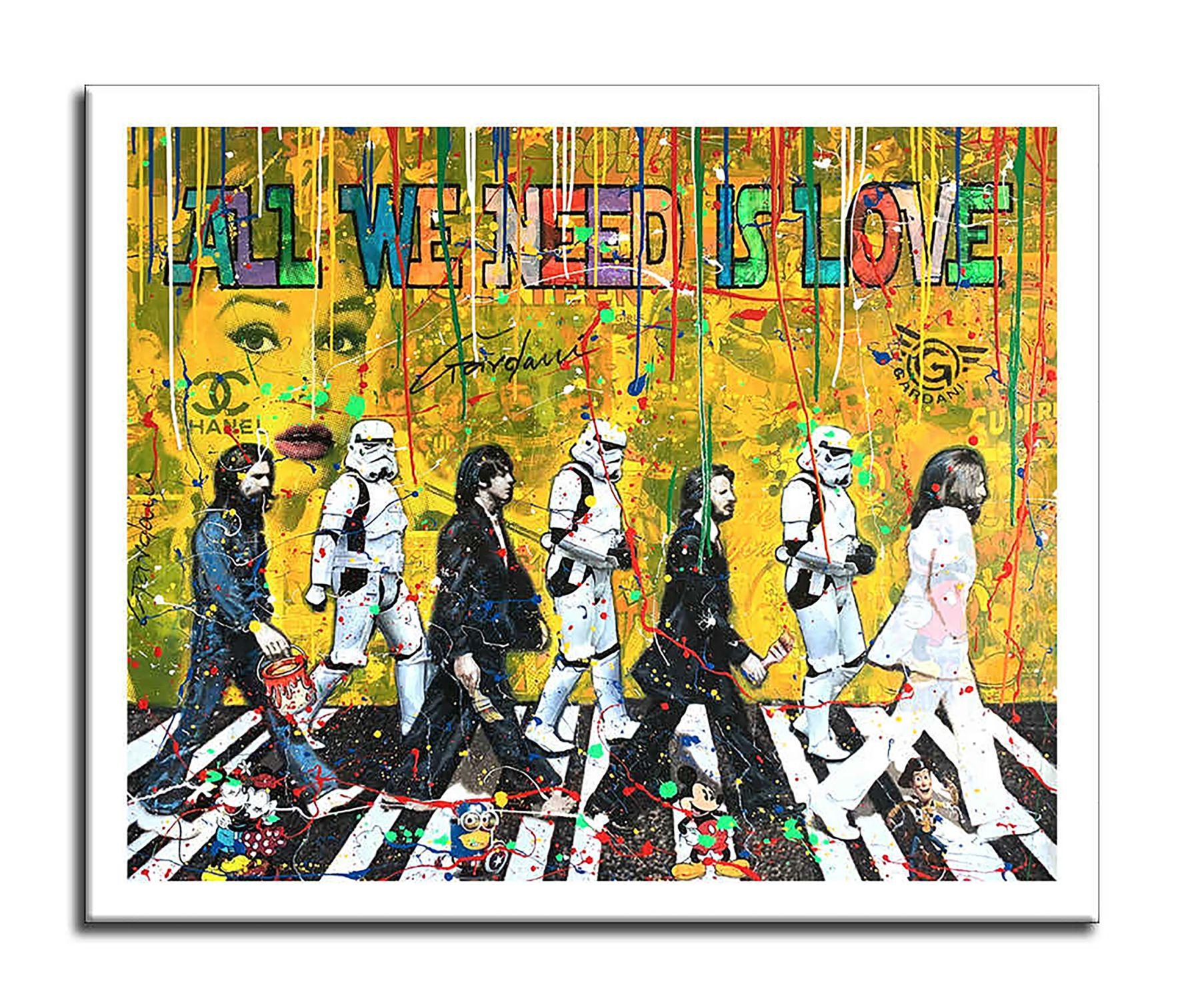 The Beatles All we Need, peinture, acrylique sur toile en vente 1