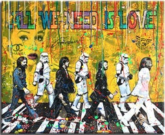 The Beatles All we Need, peinture, acrylique sur toile
