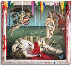 El nacimiento de la paz - Pintura original sobre lienzo, Pintura, Oleo sobre lienzo