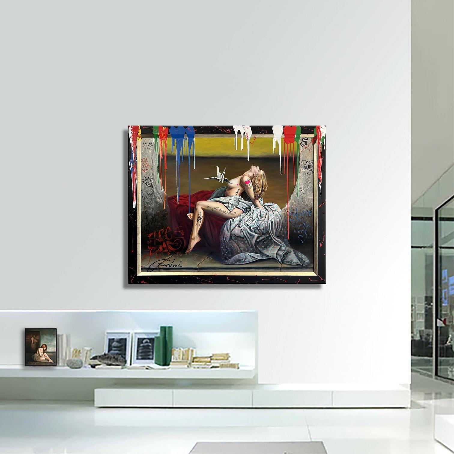 The Greatest Revolution - Originalgemälde Leinwand, Gemälde, Öl auf Leinwand im Angebot 2