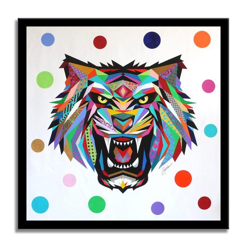 Tiger Brasilien, Gemälde, Acryl auf Leinwand (Pop-Art), Painting, von Gardani Art