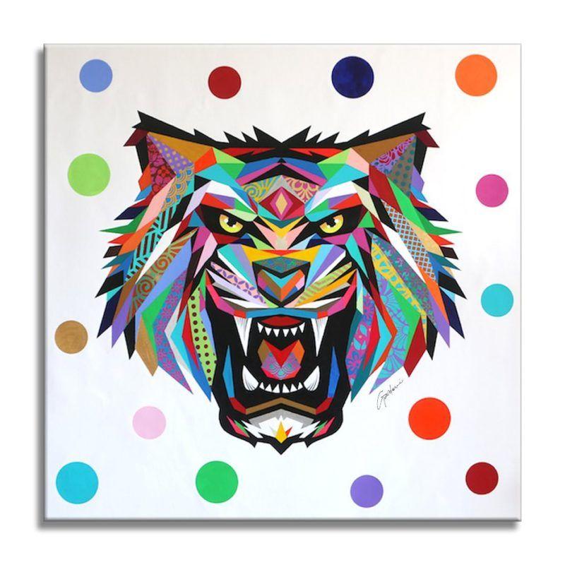 Tiger Brasilien, Gemälde, Acryl auf Leinwand im Angebot 1