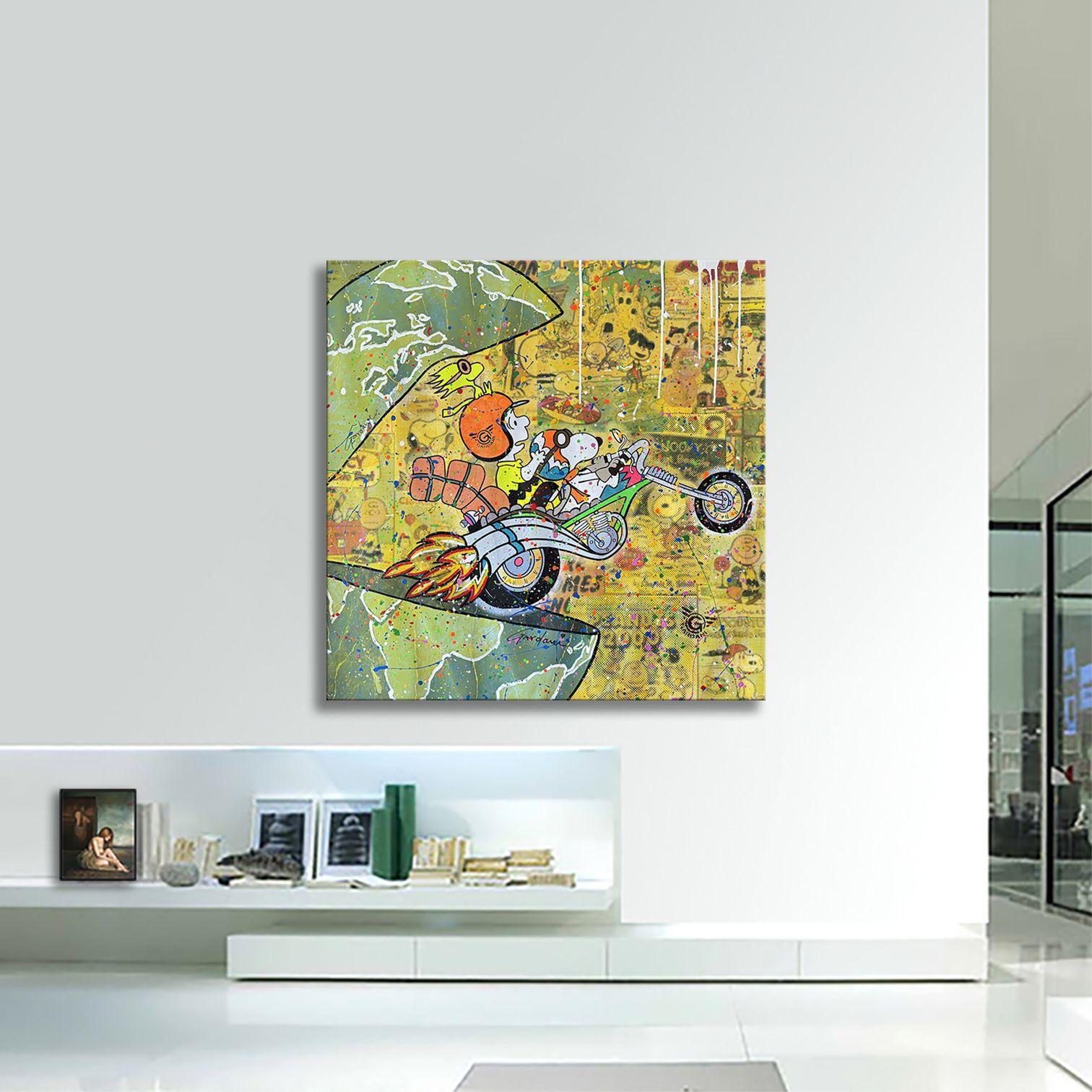 To the rescue Snoopy, Gemälde, Acryl auf Leinwand im Angebot 1