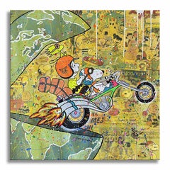To the rescue Snoopy, Painting, Acrylic on Canvas