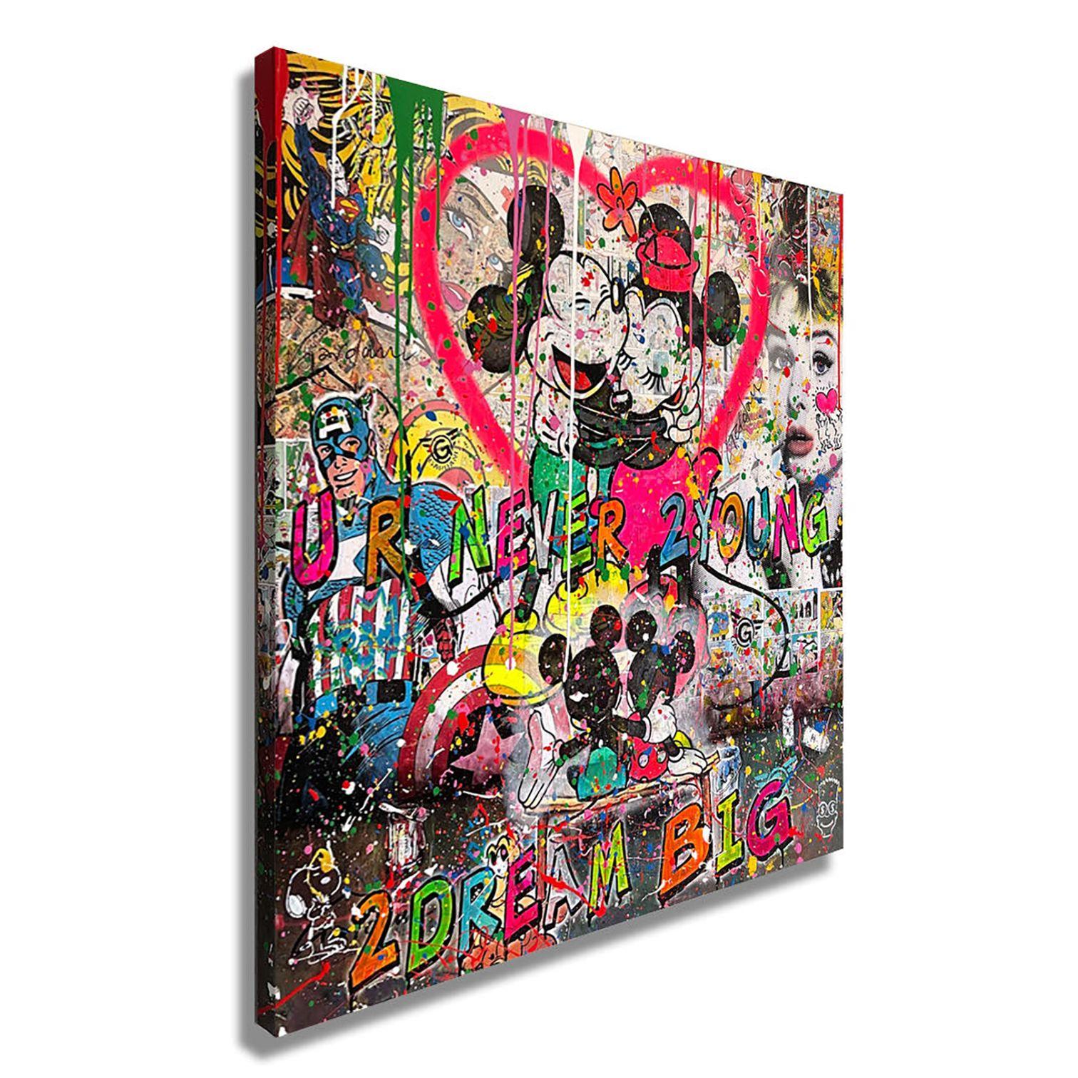 Pittura originale Pop Art su tela di Gardani, unica nel suo genere, disponibile per te. Firmato a mano dall'artista davanti e dietro, viene fornito con il Certificato di Autenticità ufficiale Gardani con una sequenza unica di banconote da un dollaro