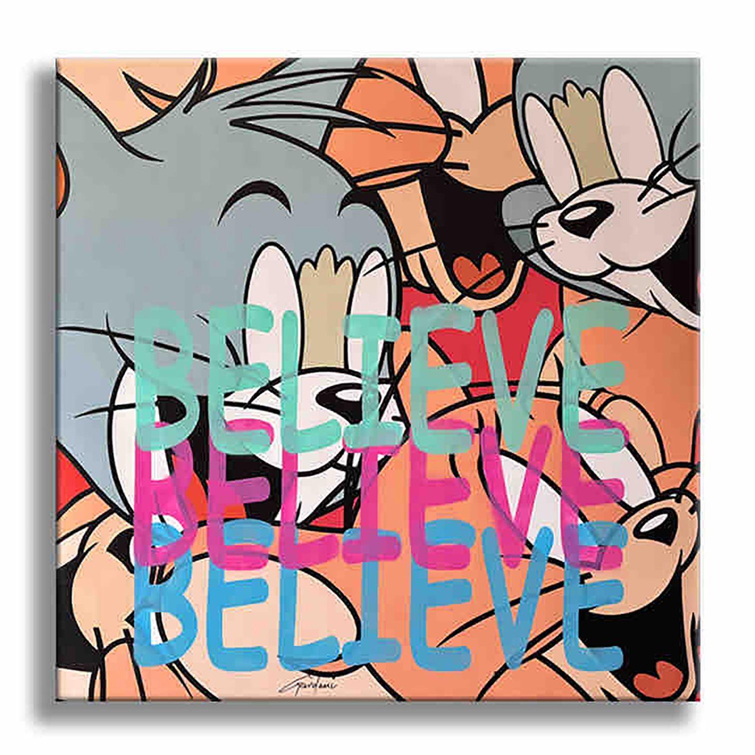 Tom Jerry Believe, Painting, Acrylic on Canvas For Sale 4