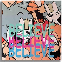 Tom Jerry Believe, Painting, Acrylic on Canvas