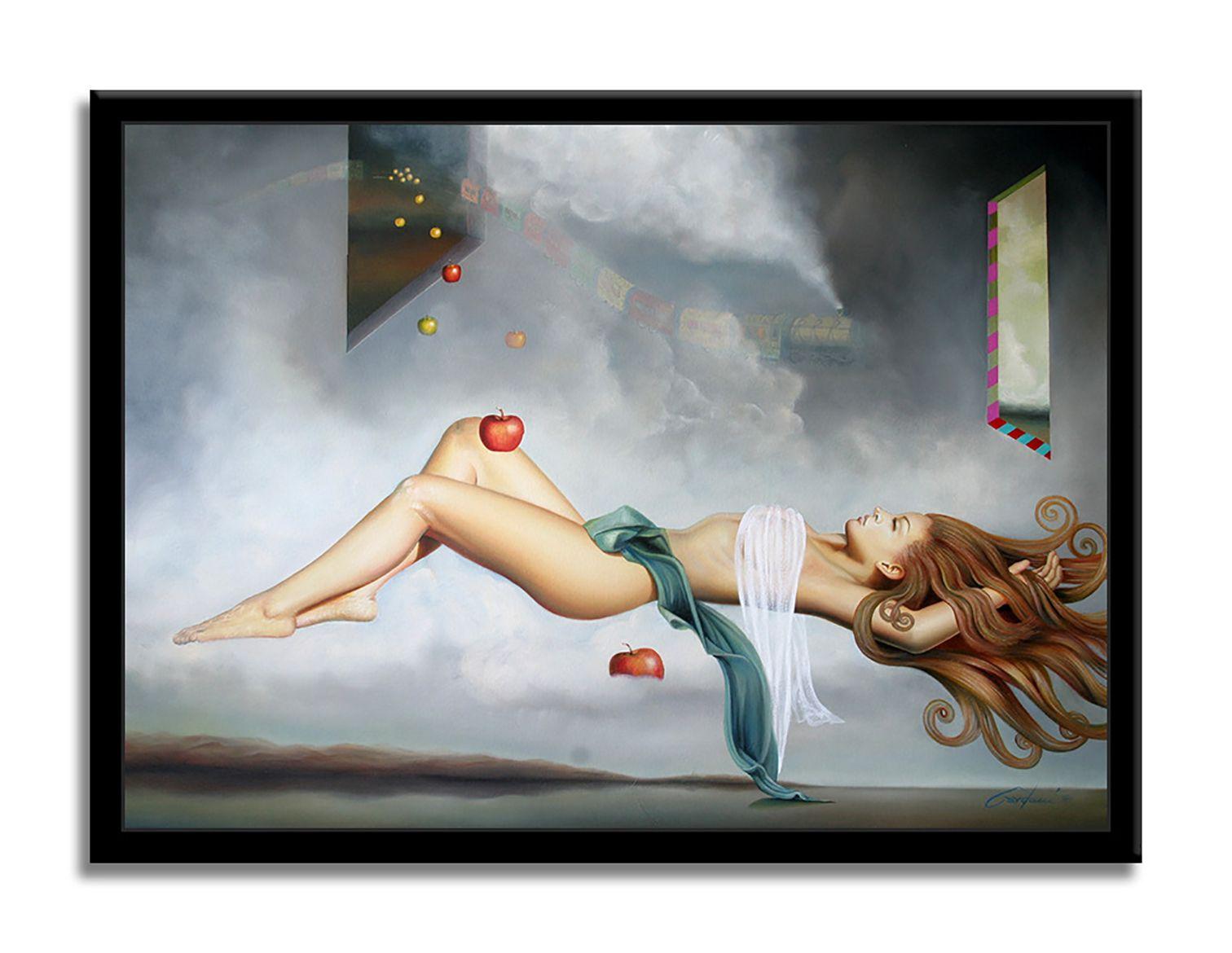 Train of Love, Gemälde, Öl auf Leinwand im Angebot 1