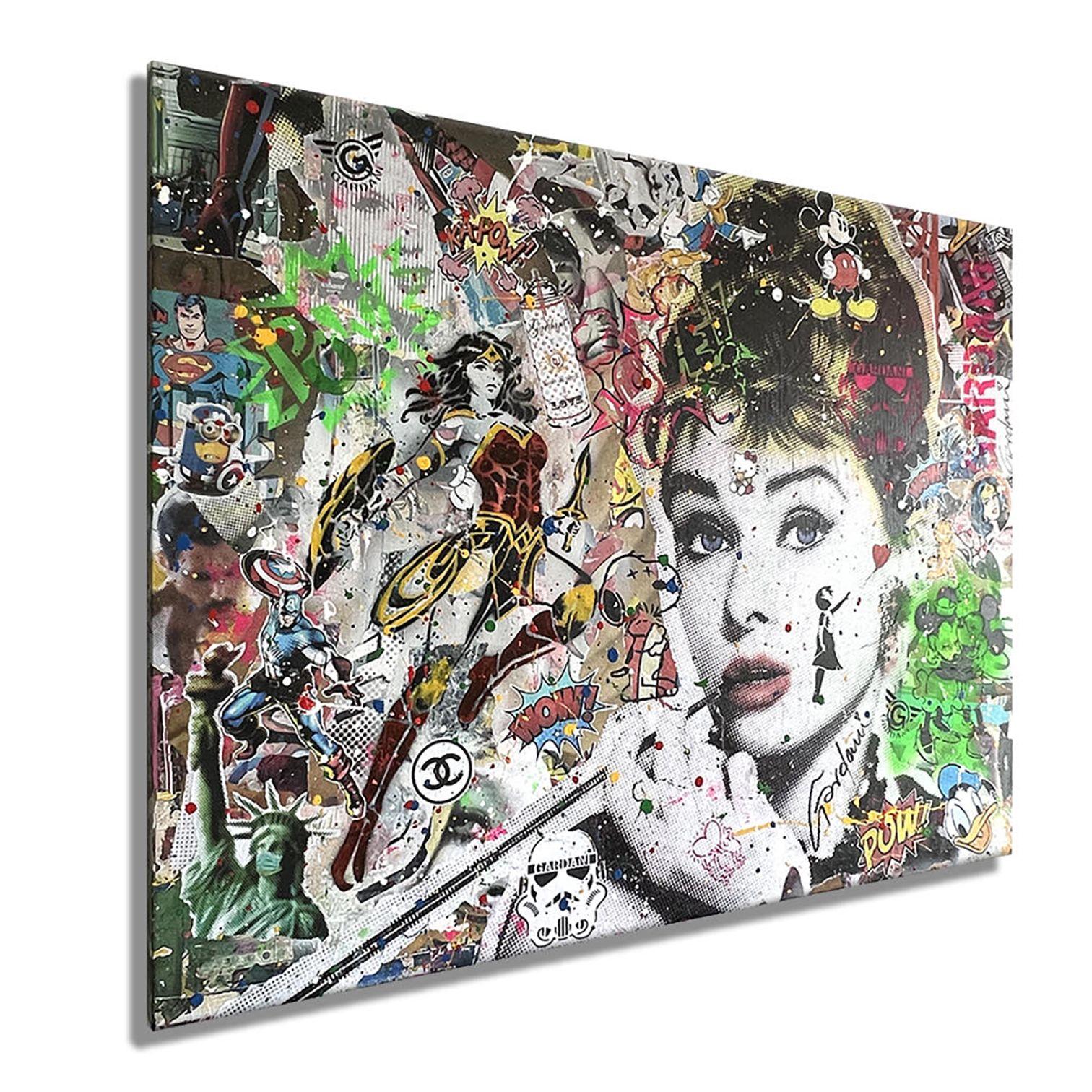 Wonder Audrey  â€“ Original Painting on Canvas, Painting, Acrylic on Canvas For Sale 1