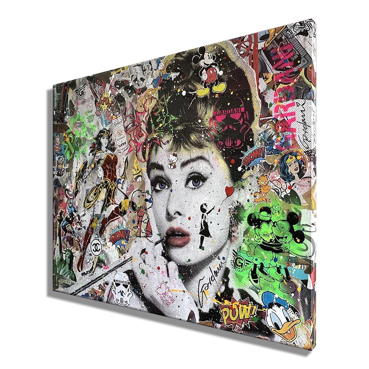 Wonder Audrey  â€“ Original Painting on Canvas, Painting, Acrylic on Canvas For Sale 2