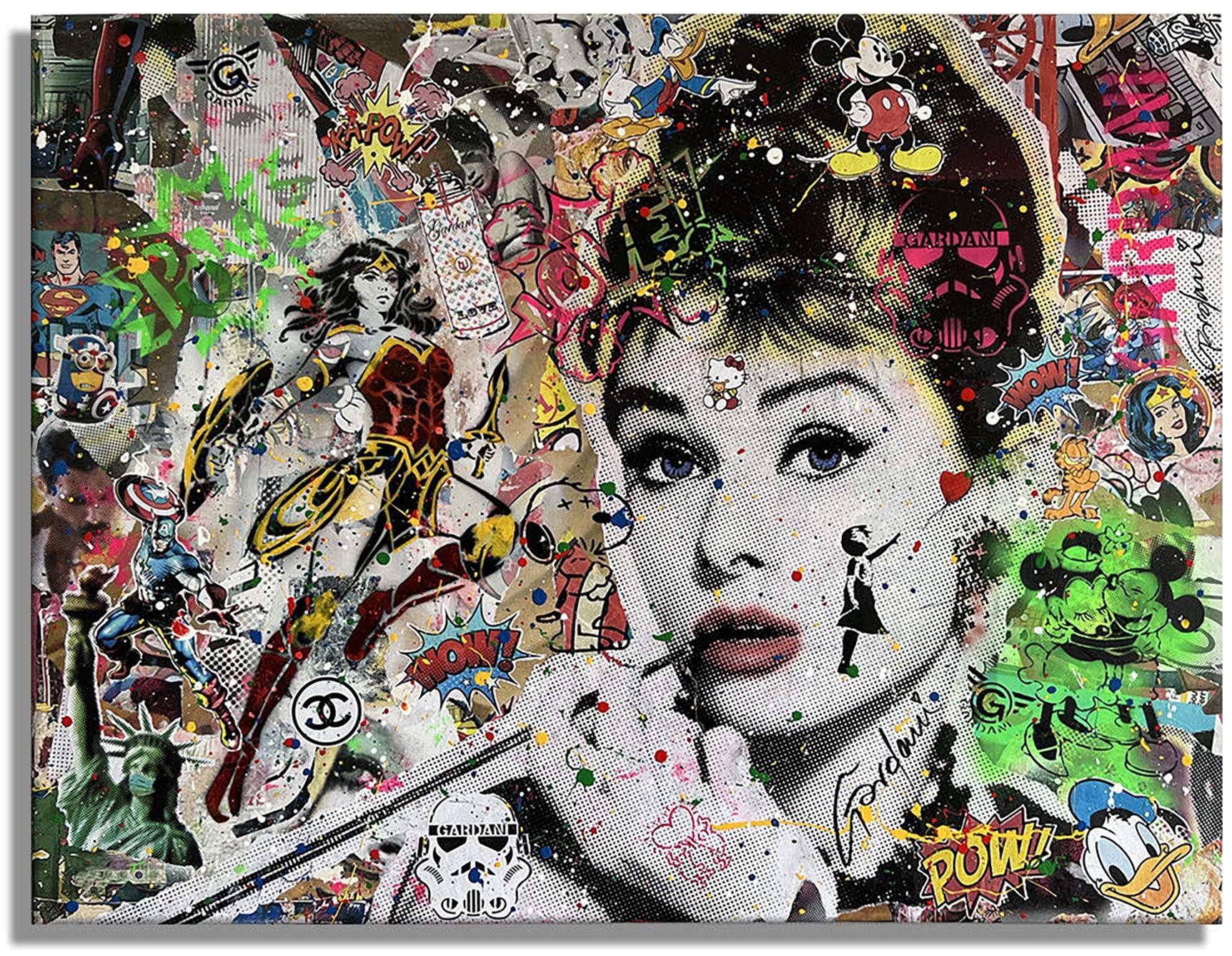 Wonder Audrey  â€" Pintura original sobre lienzo, Pintura, Acrilico sobre lienzo - Painting de Gardani Art