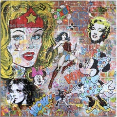 Wonder Woman Rolls Royce, Painting, Acrylic on Wood Panel