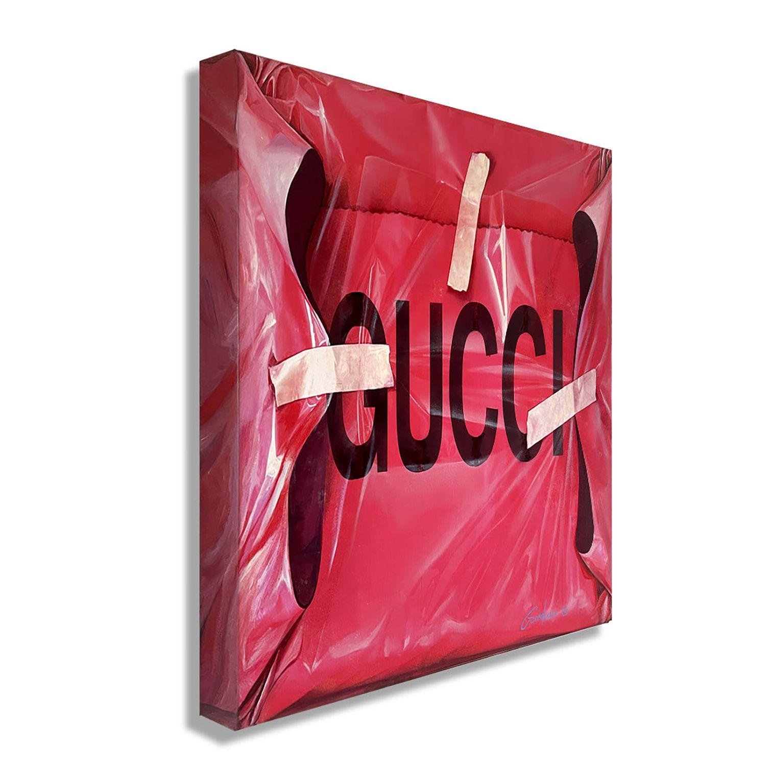 Wrapped with Gucci, Painting, Oil on Canvas For Sale 2