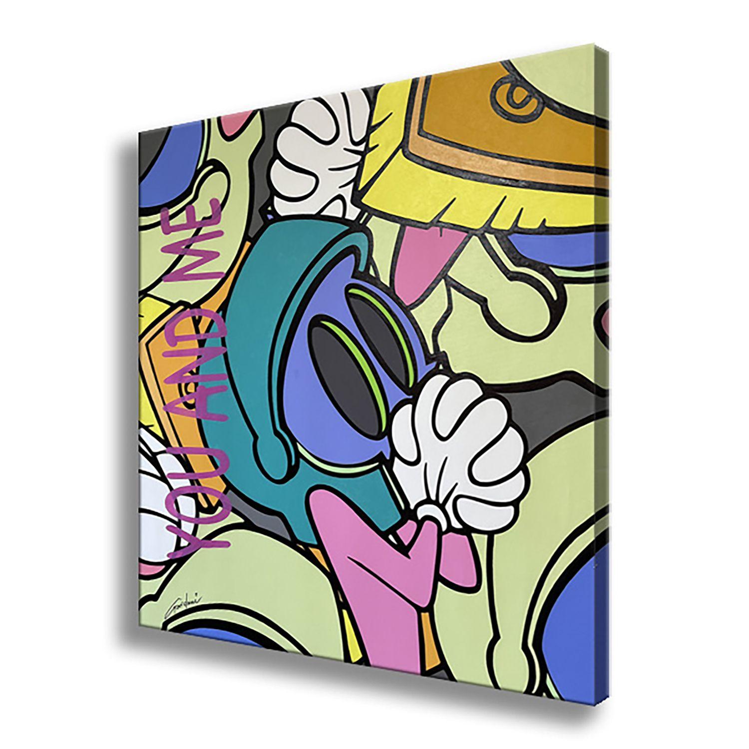 Pintura original de arte pop sobre lienzo, única en su género, de Gardani, disponible para ti. Firmado a mano por el Artista por delante y por detrás, viene con Certificado de Autenticidad oficial Gardani con una secuencia única de billetes de dólar