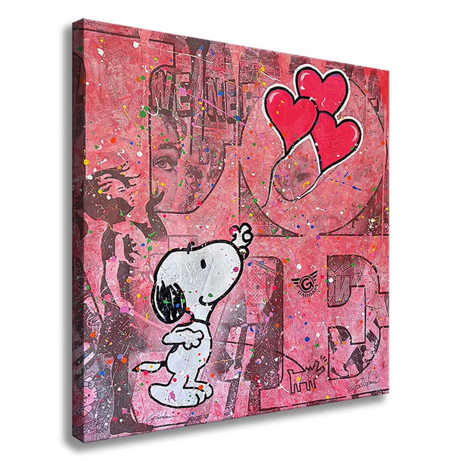 Me haces Feliz Snoopy - Pintura Original, Pintura, Acrílico sobre Lienzo - Painting Arte pop de Gardani Art