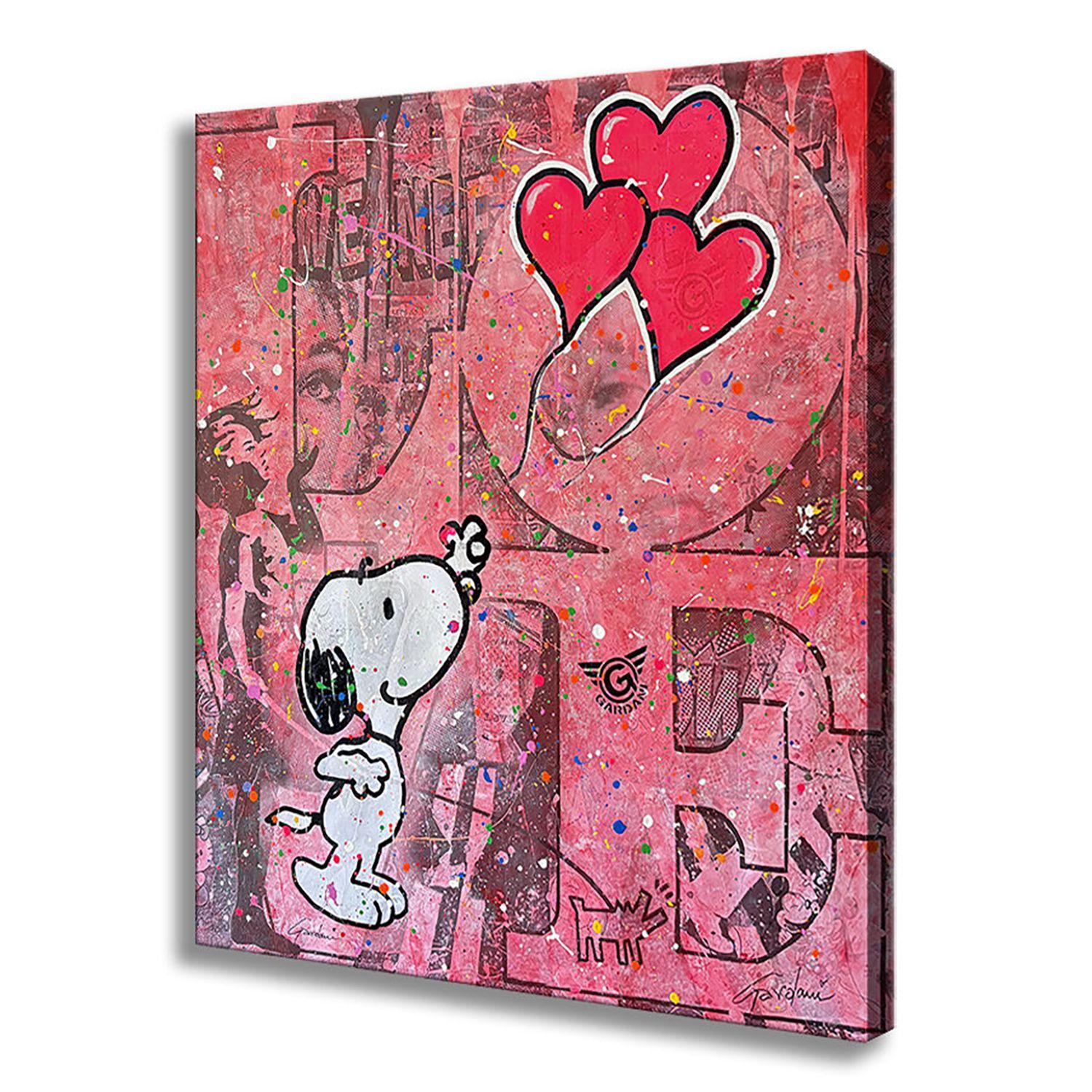 Pintura original sobre lienzo.    Pintura original de arte pop sobre lienzo, única en su género, de Gardani, disponible para ti. Firmado a mano por el Artista por delante y por detrás, viene con Certificado de Autenticidad oficial Gardani con una