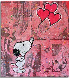 „You make me Happy Snoopy“ – Originalgemälde, Gemälde, Acryl auf Leinwand
