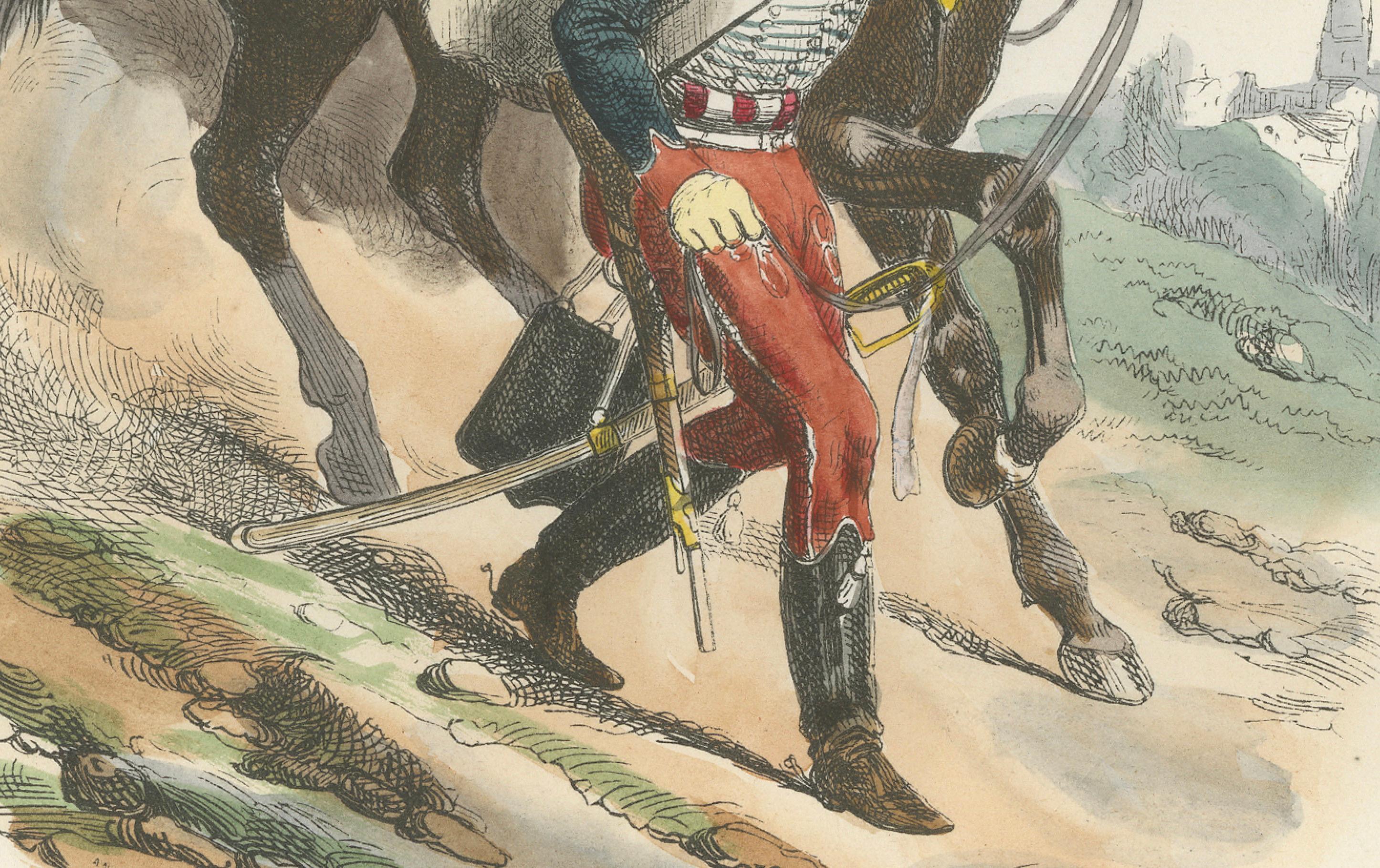 Garde d’Honneur, Imperial Guard Soldier, Hand-Colored Military Print, 1843