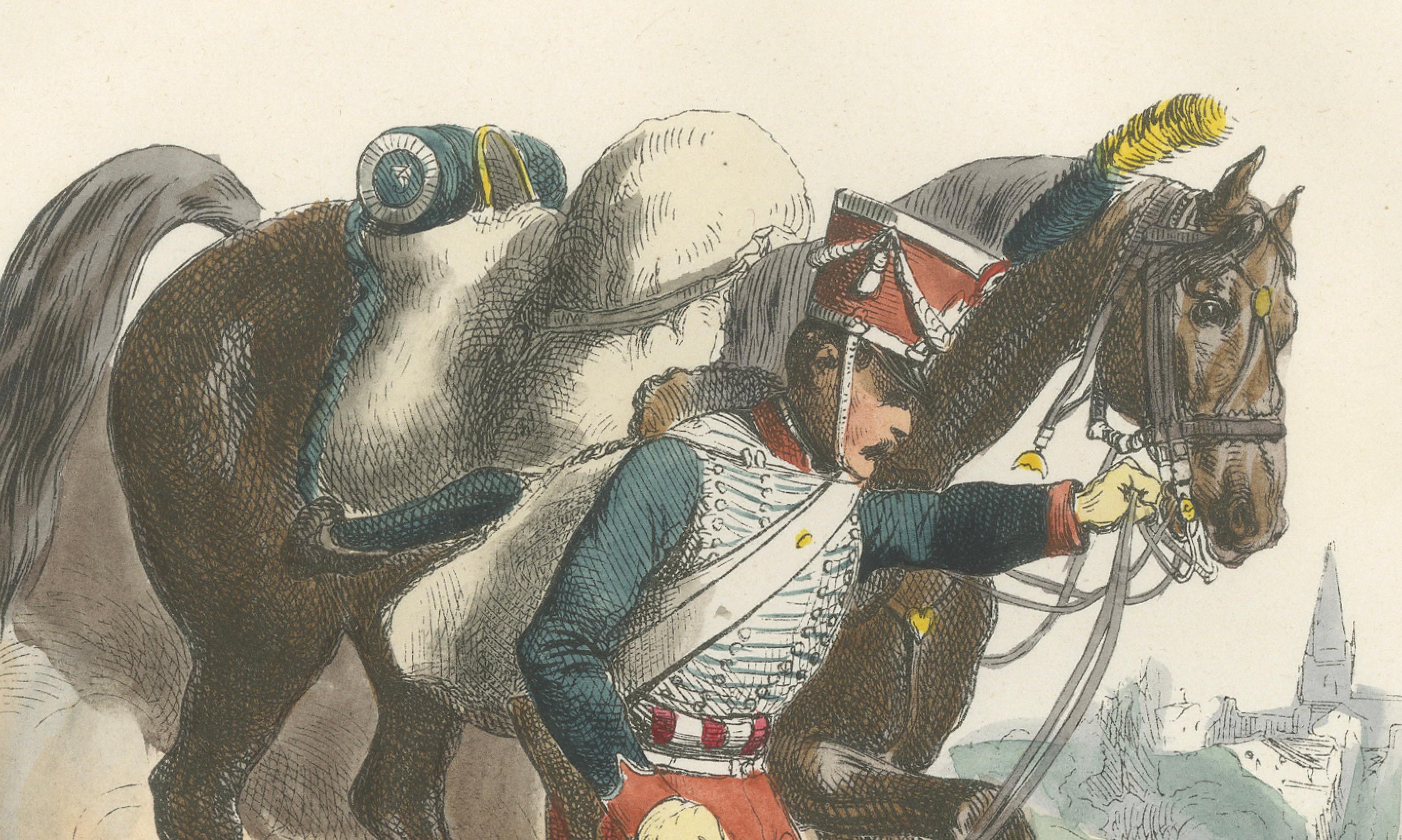 Garde d’Honneur, Imperial Guard Soldier, Hand-Colored Military Print, 1843