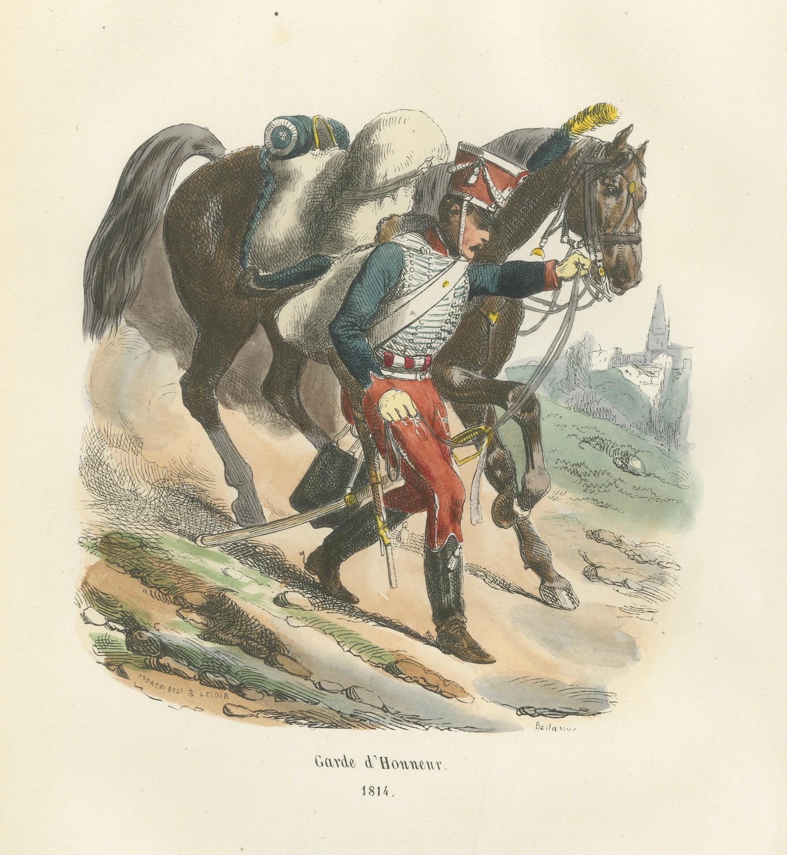 Garde d’Honneur, Imperial Guard Soldier, Hand-Colored Military Print, 1843