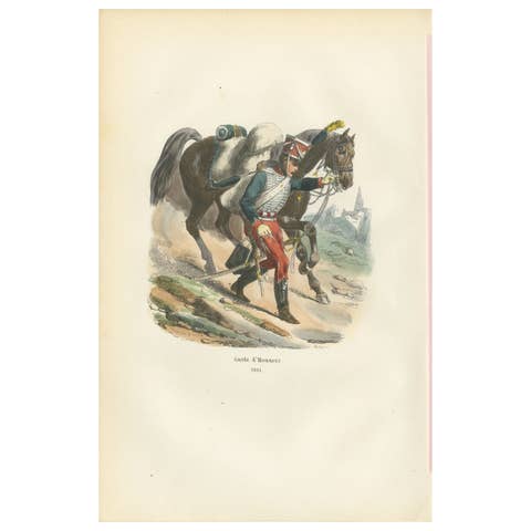 Garde d’Honneur, Imperial Guard Soldier, Hand-Colored Military Print, 1843