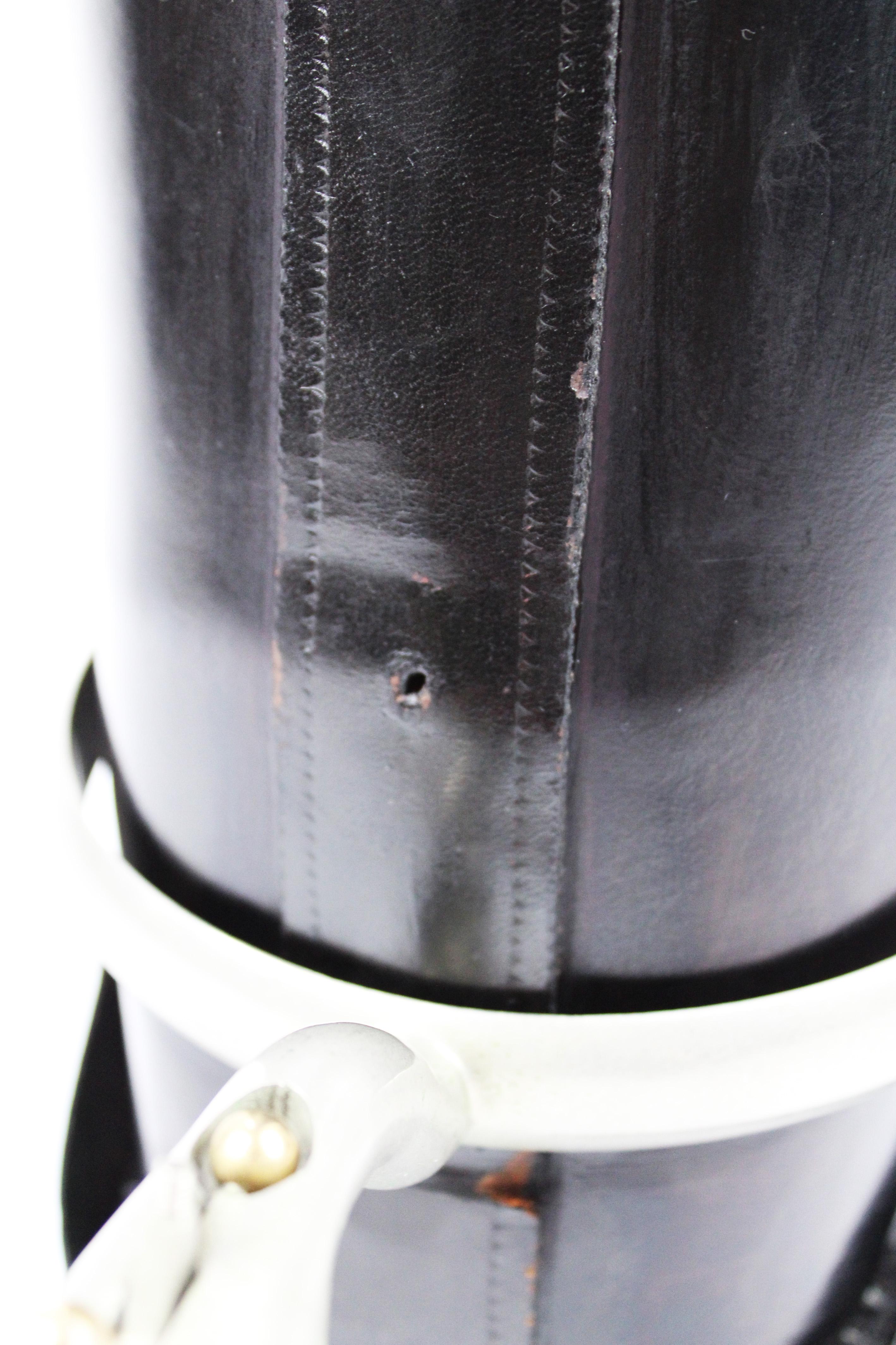Garde Republicaine Boot leather Umbrella stand Mid century Modern 1950's Italy For Sale 4