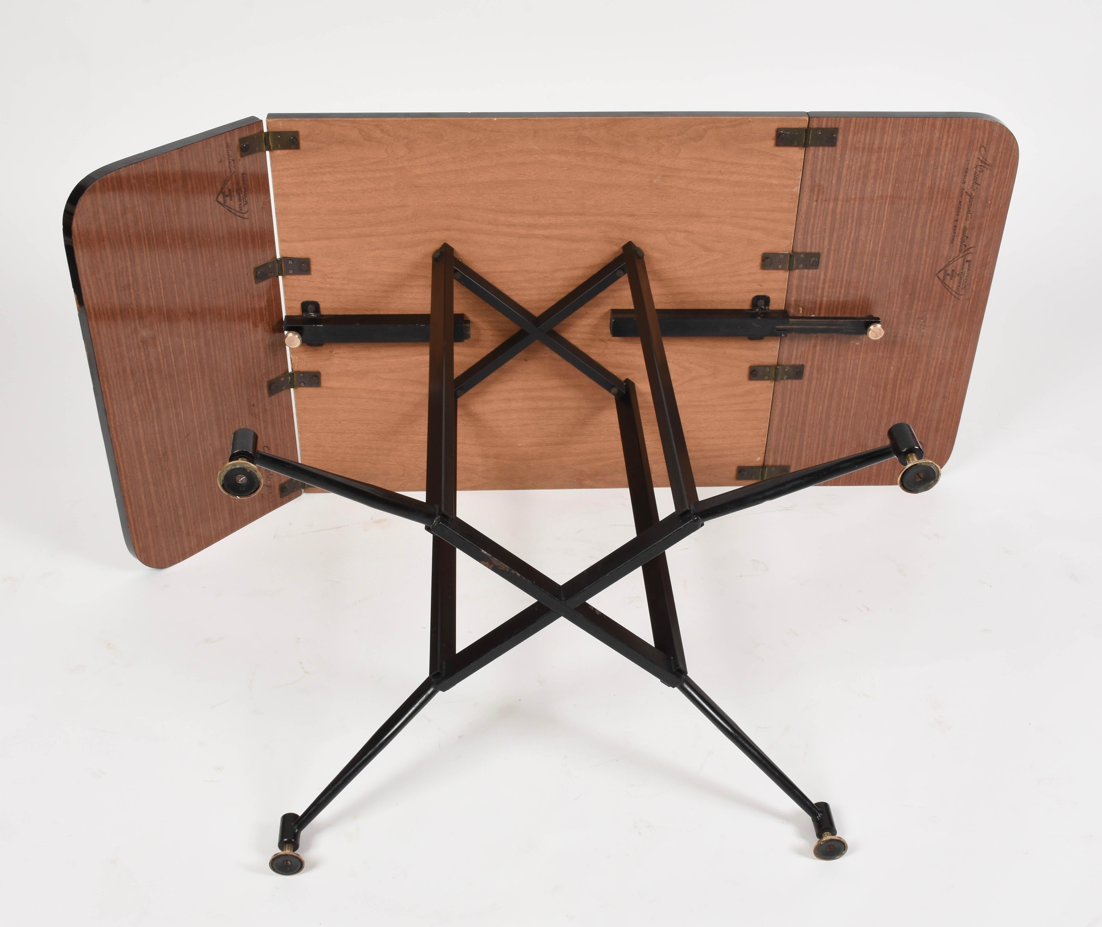 Tavolo Gardella Midcentury in formica, acciaio e ottone, Laminati Plastici Italia 1950s 5
