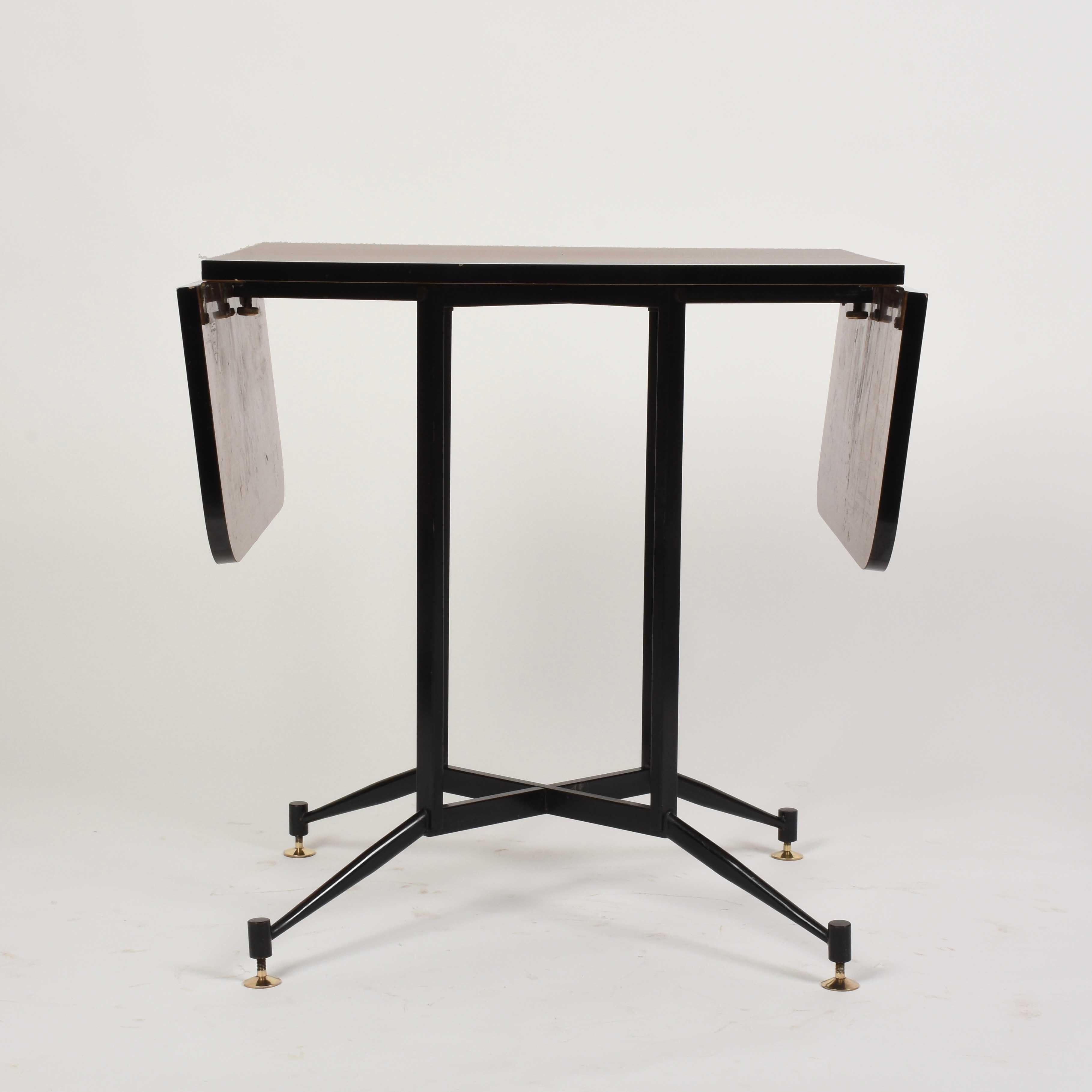 Laccato Tavolo Gardella Midcentury in formica, acciaio e ottone, Laminati Plastici Italia 1950s