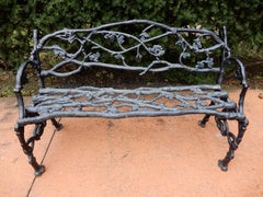Garden Antique Rustic or Twig Cast Iron Bench & Chair