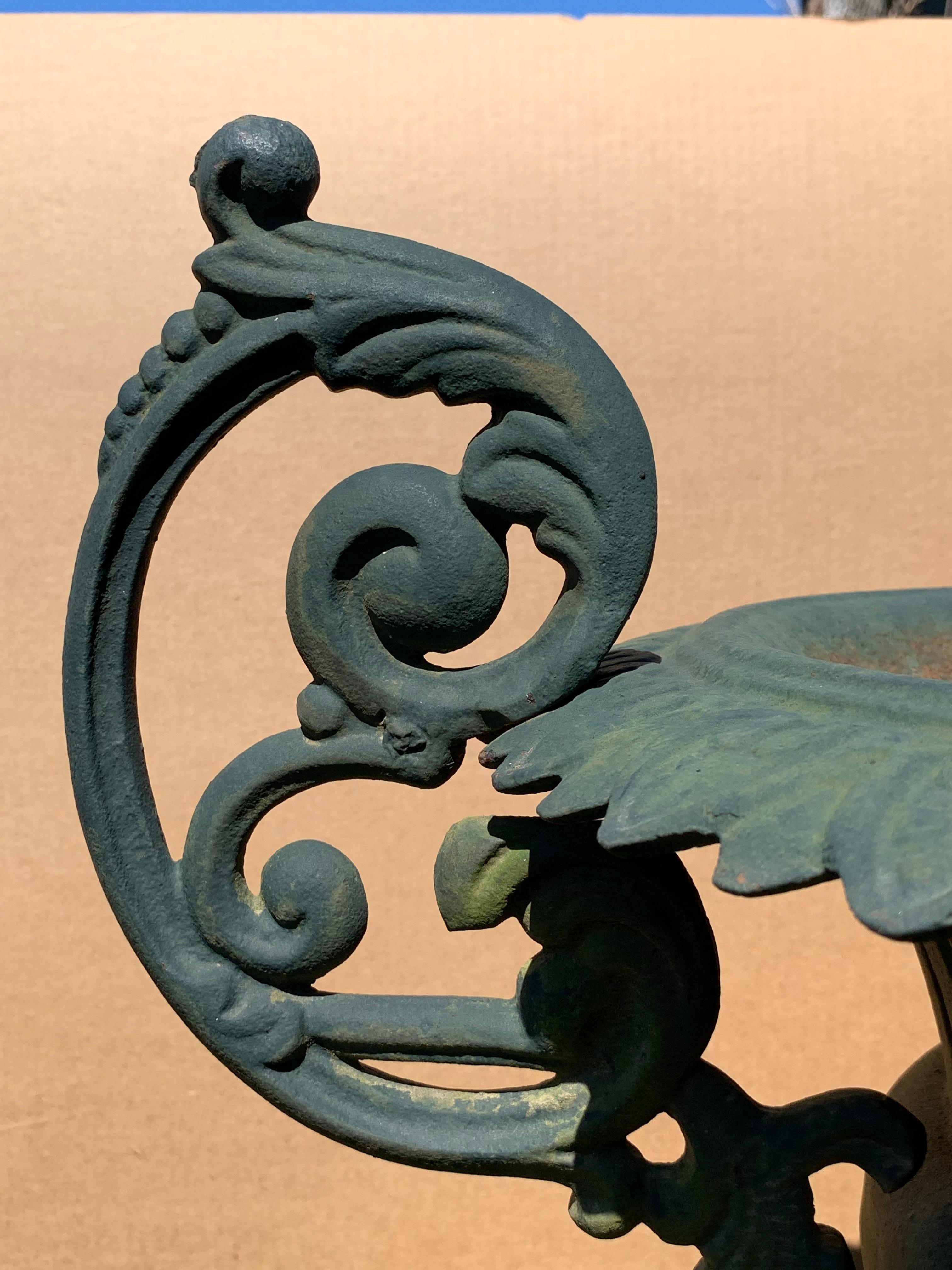 French Garden Beauty of an Urn with Gorgeous Verdigris Patina and Fancy Handles